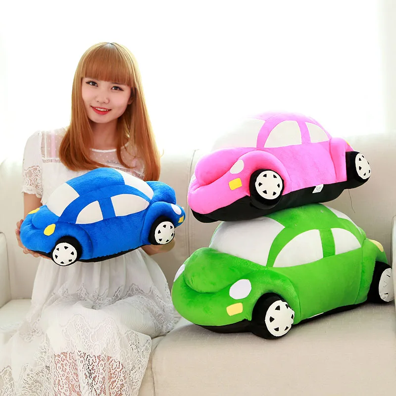 35cm Plush Toy Car Pink Red Blue Green Stuffed Toy Plush Soft Cushion Pillow Boys Birthday Gift Toy Car Plush For Children