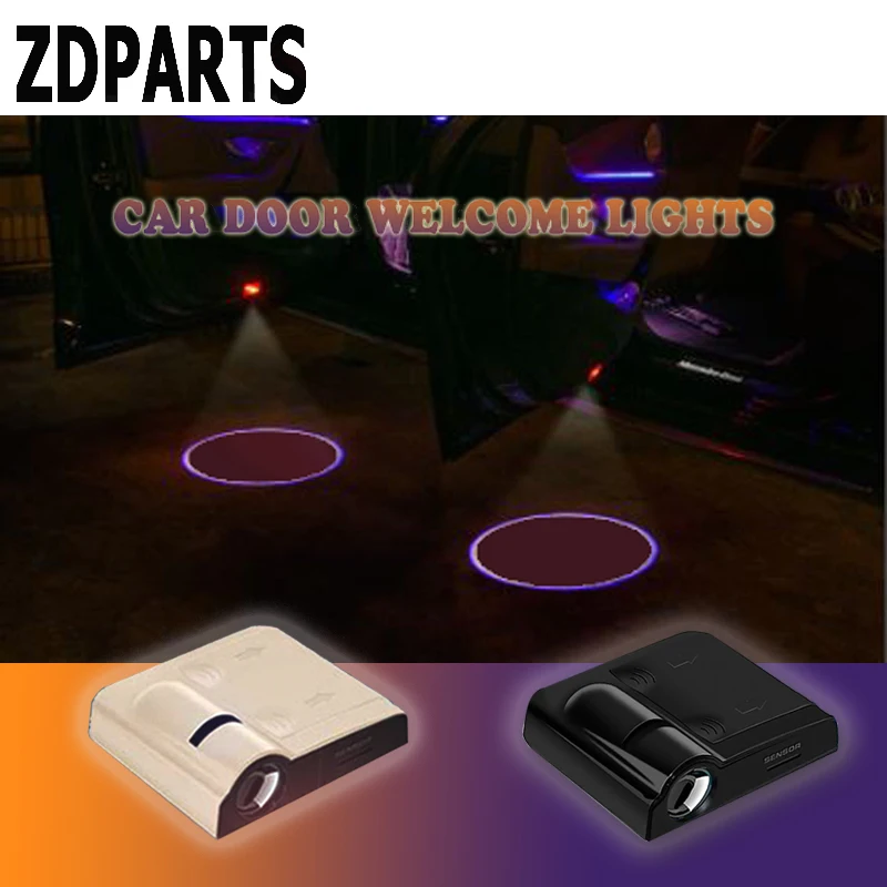 ZDPARTS 2pc Car Logo Door Welcome lights For Fiat 500 Punto Ford Focus 2 3 MK2 Fiesta Ranger Mondeo MK4 Kuga Fusion Ecosport