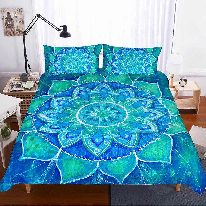 Fanaijia 3d Mandala bedding set queen size boho Duvet Cover Bohemian Bed Set Bedclothes full size bed set