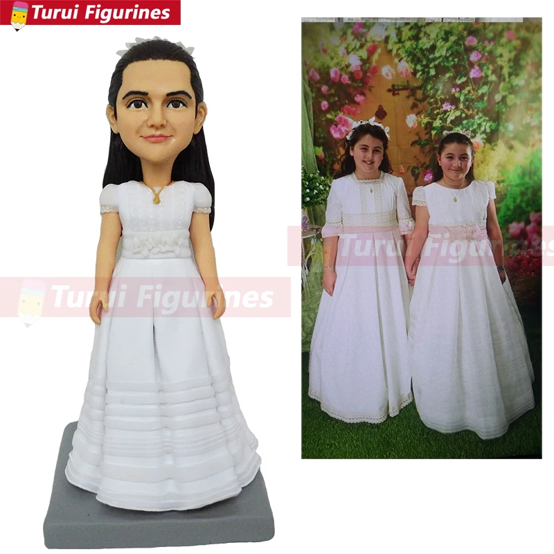 communion praying girl figurines mini statue souvenir handcraft design porcelain figurine chinese ceramic customized people face