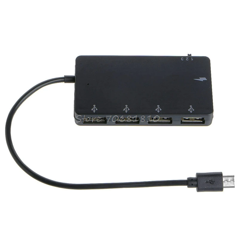 Micro USB OTG 4 Port Hub Power Charging Adapter Cable for Samsung Galaxy Phone