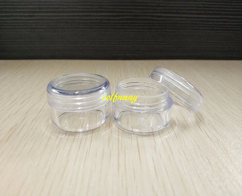 1000pcs/lot 5g Refillable Face Cream Jar Cosmetic Container Plastic Container Empty Sample Makeup bottles