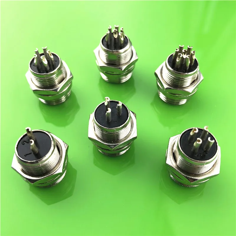 1pc GX12 2/3/4/5/6/7 Pin Male 12mm L116-121 Wire Circular Panel Connector Aviation Socket Plug with Plastic Cap Lid