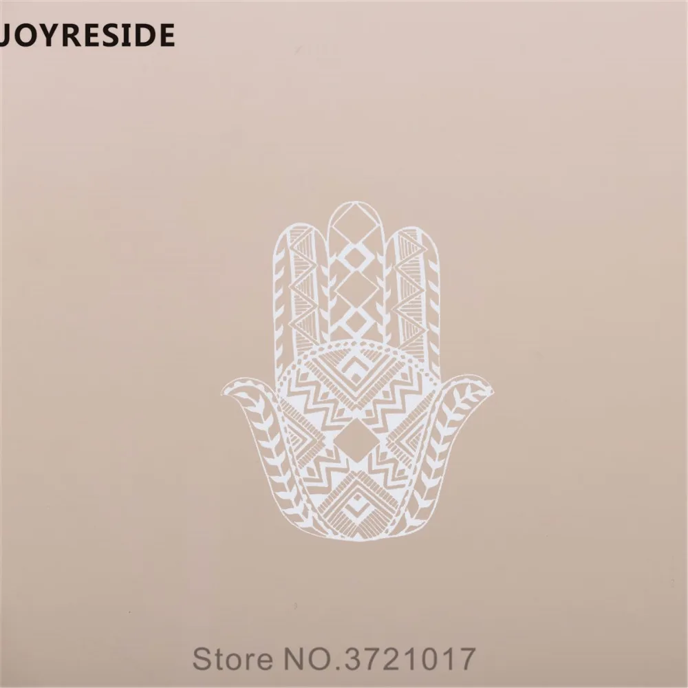 

JOYRESIDE Hamsa Hand Wall Decal Religious Namaste Wall Sticker Amulets Vinyl Flower Hand Decal Home Decor Interior Design A707