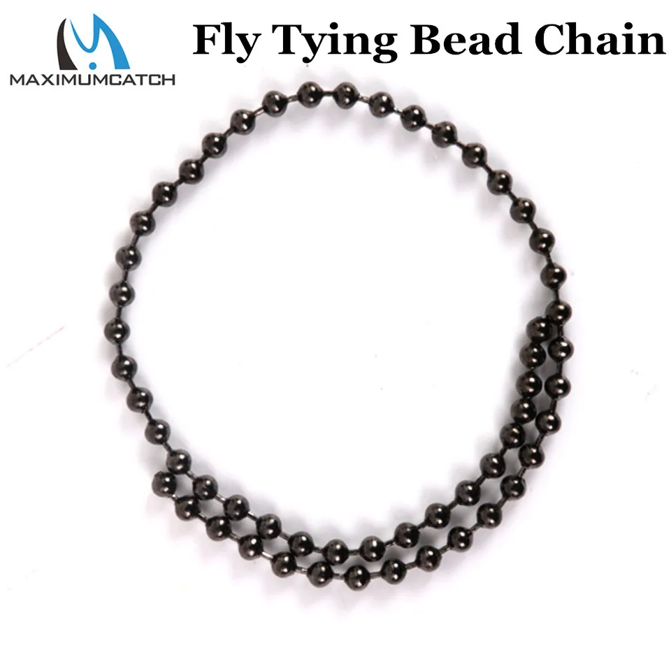 Maximumcatch 3.2/4.1mm Fly Tying Bead Chain Length 31cm Tying Bead Eyes Metal Fly Fishing Material
