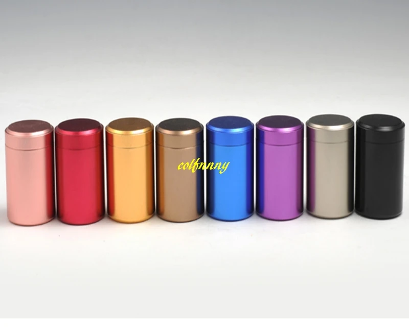 

500pcs/lot 45x65mm Titanium alloy Cans Tea Pots Mini Sealed Canisters Tea Box Metal Tank Storage boxes For Travel