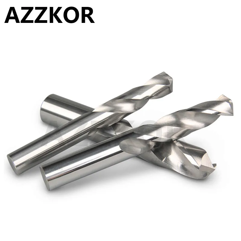 AZZKOR Carbide Alloy Drill Tungsten Steel Super Hard Stainless HRC50 Twist Bit Straight Handle Solid Drill For CNC Lathe Machine