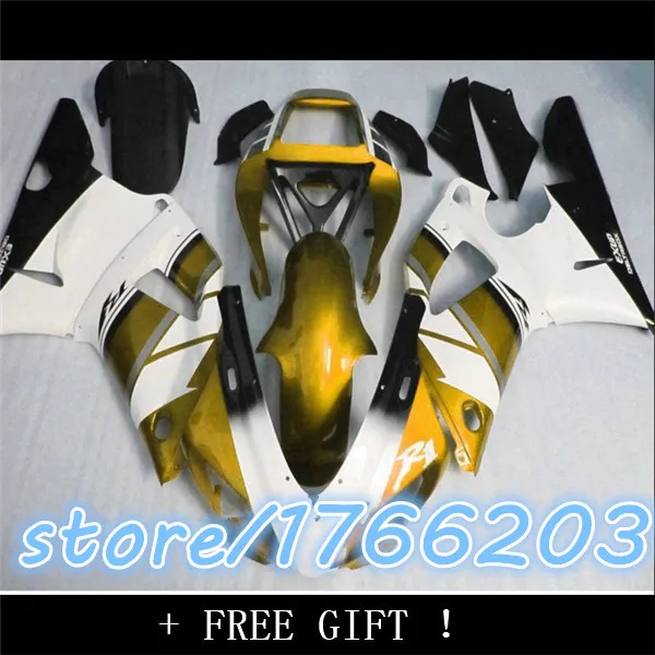 

yellow white motorbike fairing kit FOR YZF R1 1998 1999 YZFR1 98 99 YZF-R1 98-99 YZF1000 Ning