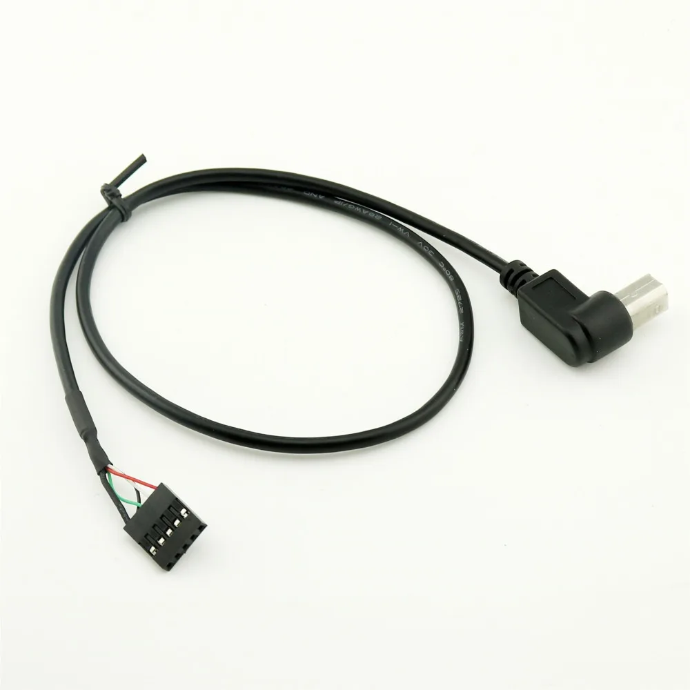 1pcs USB 2.0 B Male Right Angle to Dupont 5 Pin Female Header Motherboard Cable 50cm/1.5ft