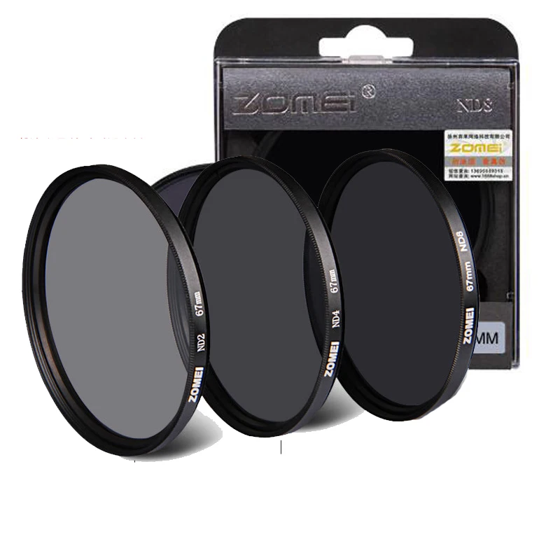 Zomei NEW Neutral Density camera ND filter set kit 52mm 58mm 62mm 67mm 77mm 82mm ND2 ND4 ND8 for SLR DSLR camera lens