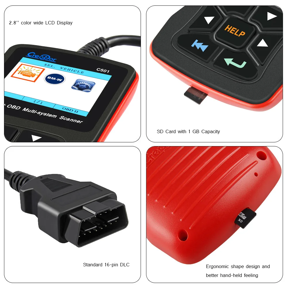 Creator C501 OBD2 Scanner Auto Diagnostic Tool Car Scanner All Systems OBD 2 Diagnostic Tool Engine ABS Airbag BMW e36  e39