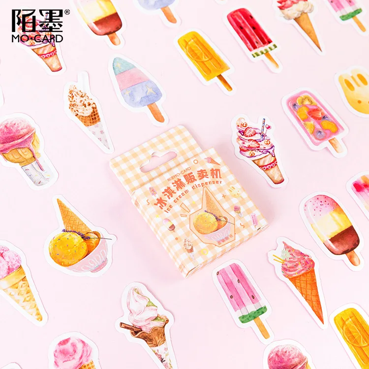 46pcs/lot Yummy Ice Cream Paper Sticker Decorative Sticker Diy Diary Scrapbooking Label Sticker