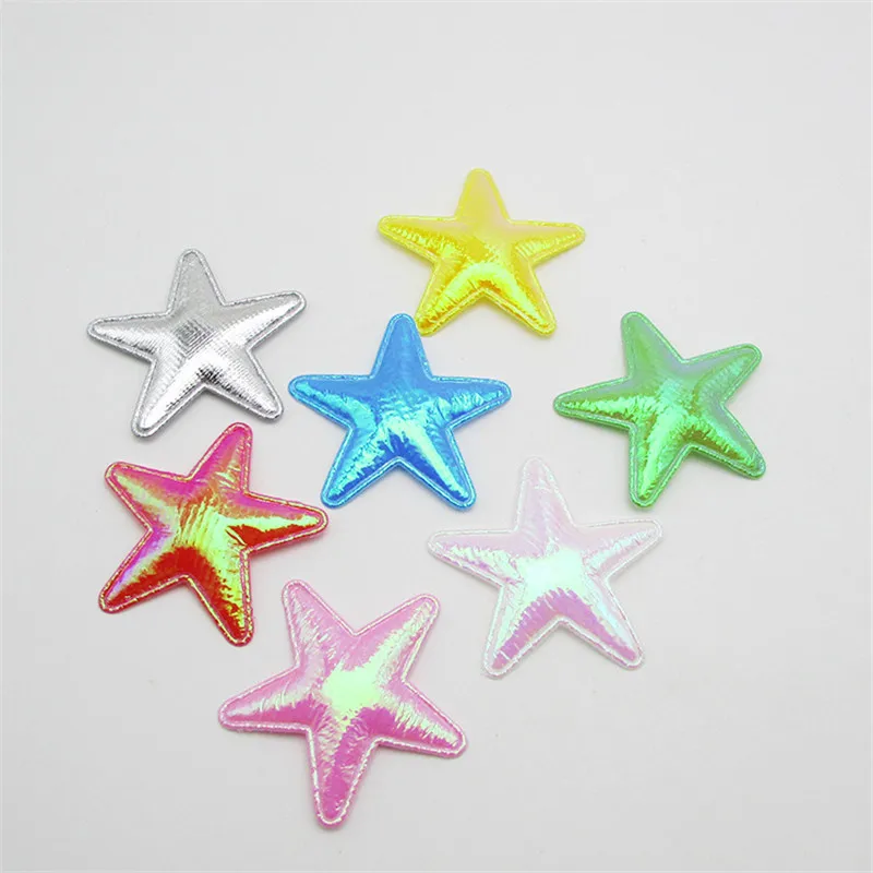 42pcs/lot 4.2 cm AB Starfish Padded Appliques For Birthday Cake Insert Cards and BB Clip Accessories