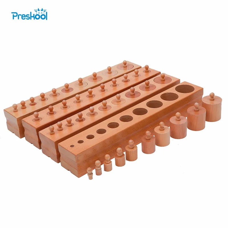 

Baby Toy Montessori Cylinder Blocks Sensorial Preschool Training Early Childhood Education Brinquedos Juguetes