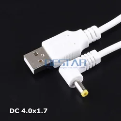 Biała wtyczka kabla zasilającego USB do DC 4.0*1.7 4.0*1.7mm 4.0mm x 1.7mm 4.0x1.7mm Jack kątowy łokieć L kształt kabel ładujący 3FT