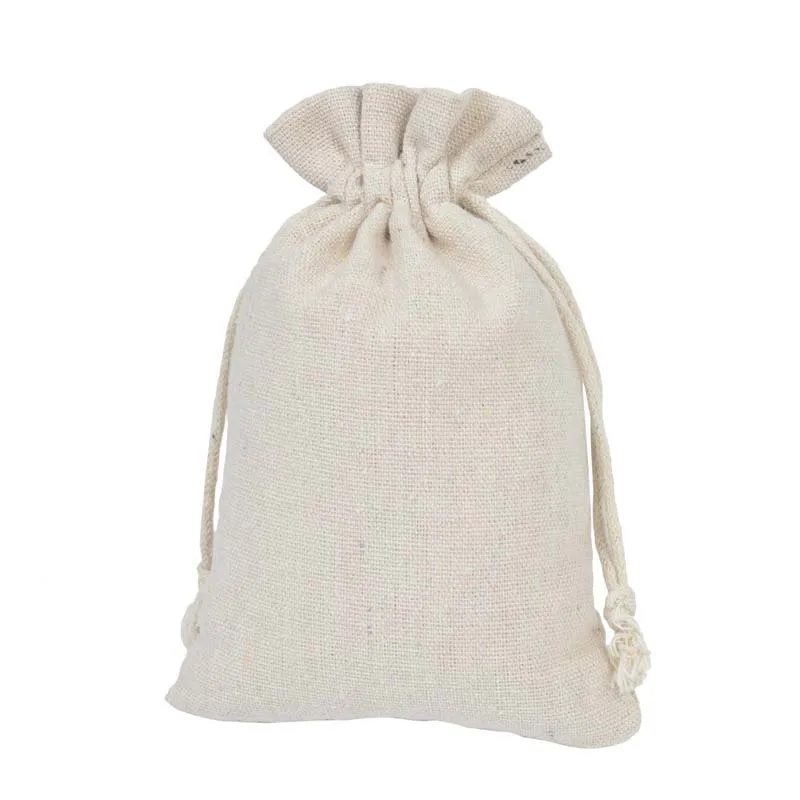 High Quality Wholesale Price Natural Resuable Jute Linen Drawstring Pouch Packaging Gift Bag Logo Printed Christmas dropshipping