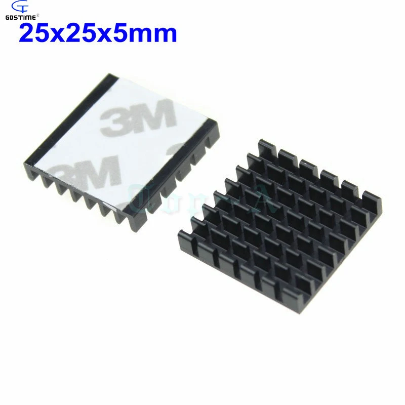 50pcs 25x25x5mm Aluminum Heatsink Radiator Chip CPU GPU VGA RAM LED IC HeatSink for Electronics Computer Transistor