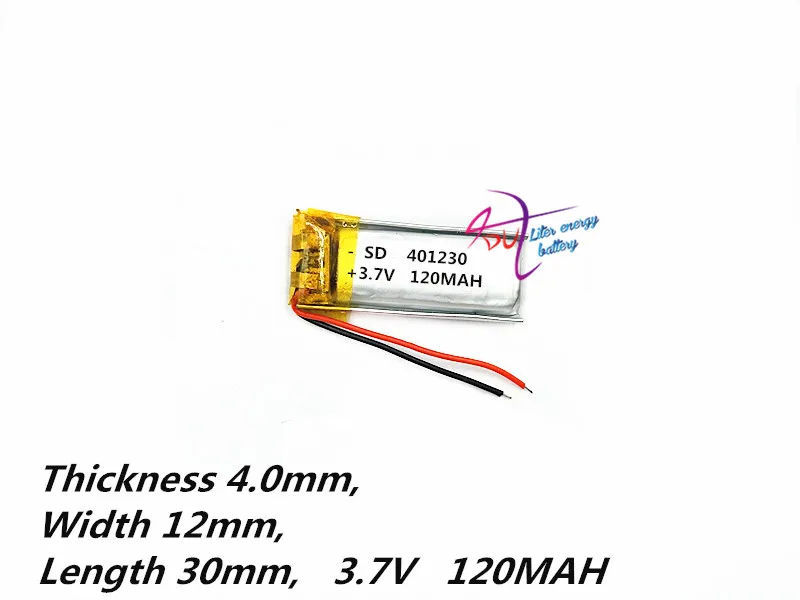 

Bluetooth headset Bluetooth cell battery 401230 3.7V 120MAH 401030 371030 lithium polymer battery Battery MP3 Wholesale