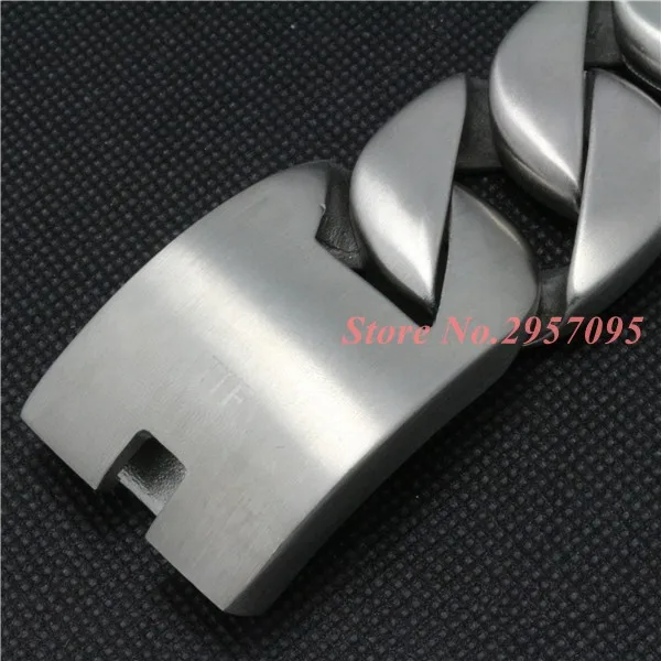 31mm Heavy Thick Fashion Mens Chain Matte Finish Curb Silver Color 316L Stainless Steel Bracelet Best Christmas gift