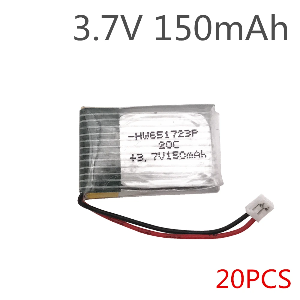 

Free Shipping 3.7v 150mah H20 RC Quadcopter Spare parts 150mah LIPO Battery Original 20pcs/lot bateria h20 wholesale