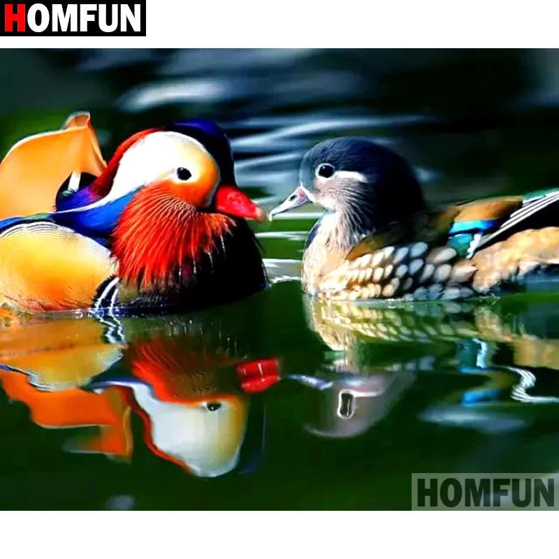 HOMFUN-pintura de diamante redondo/cuadrado completa, cuadro artesanal 5D, bordado de "pato", punto de cruz 5D para el hogar A07815