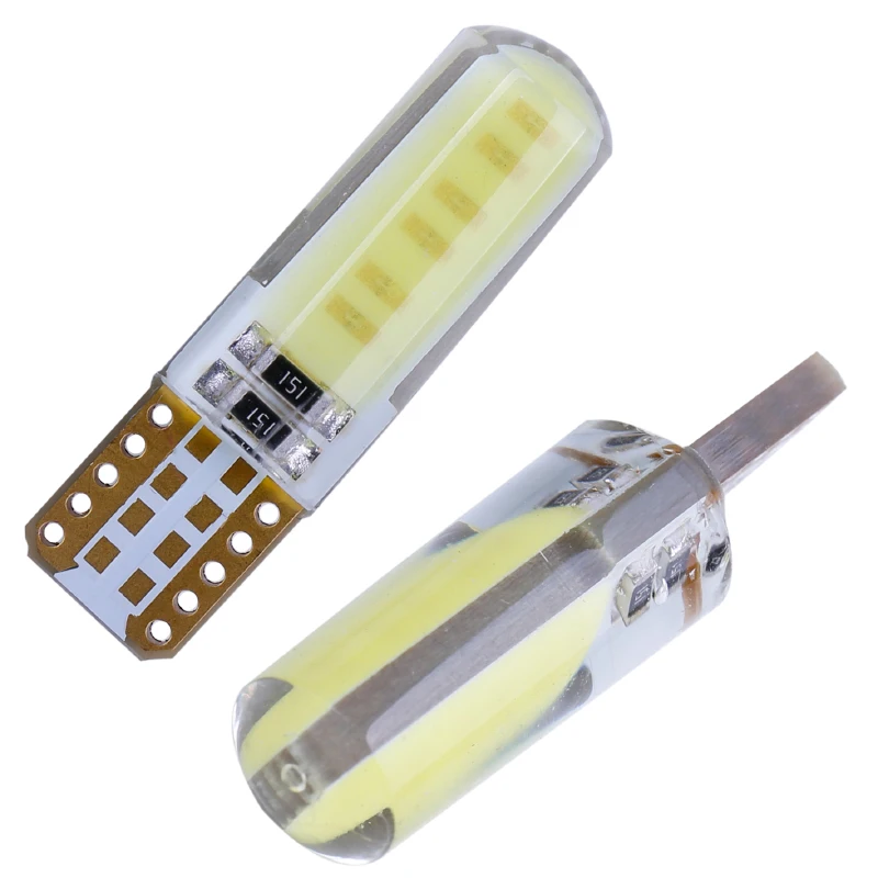 2Pc LED T10 W5W หลอดไฟ Led W5W สัญญาณ Canbus 12SMD T10ซิลิโคนไฟ LED ไม่มีข้อผิดพลาดที่จอดรถโคมไฟป้ายทะเบียน DC12V