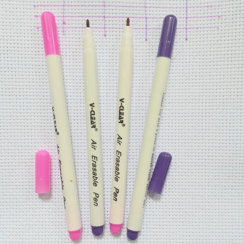 

VCLEAR Fabric Erasable Marking Pen Pink Air Erasable Marker Pen Textile Markers Purple Chako Ace Pen Violet Invisible Ink Pen