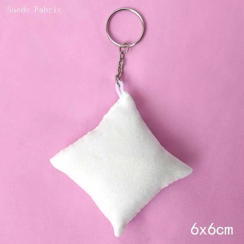 sublimation blank key ring Peach skin cloth Suede Fabric key chains  heat transfer printing DIY blank consumables 15pieces/lot