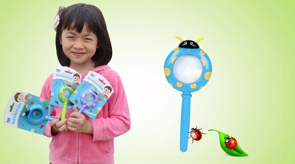 Children Toy Handheld Acrylic Lens Hand Magnifier Kids Bee Shape Magnifying Glass Loupe