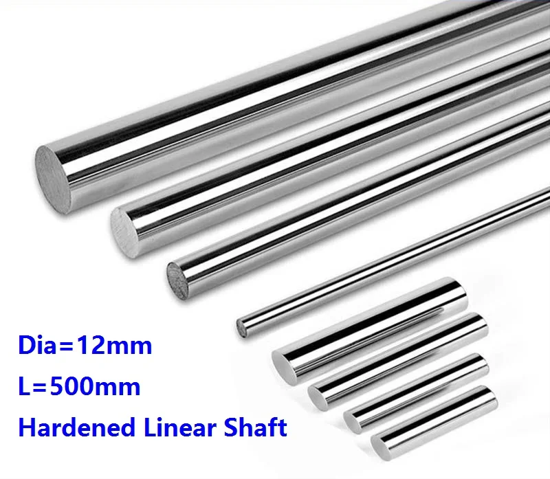 50pcs/lot Dia 12mm shaft 500mm long Chromed plated linear shaft hardened shaft rod bar rail guide for 3d printer cnc parts