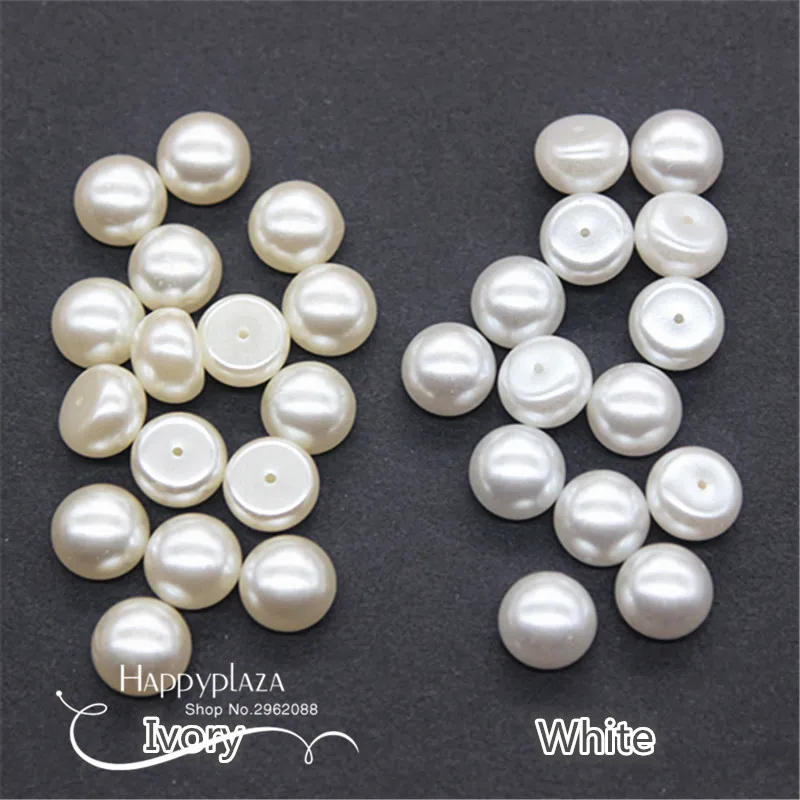 20 sztuk 14mm Chunky Flatback okrągły Pearl koraliki (pół otwór) żywica ABS perły kamienie DIY Jewlelry/telefon/Laptop dekoracji