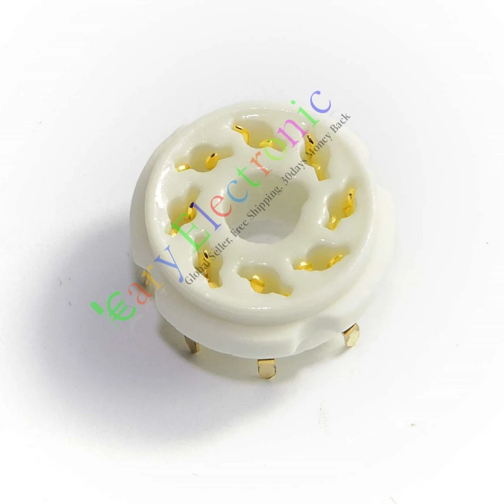 Atacado e varejo 8 pcs 8PIN PCB MOUNT Ouro CERÂMICA SOQUETE DO TUBO de VÁCUO 6SN7 6L6 EL34 KT88 6550 DIY livre grátis