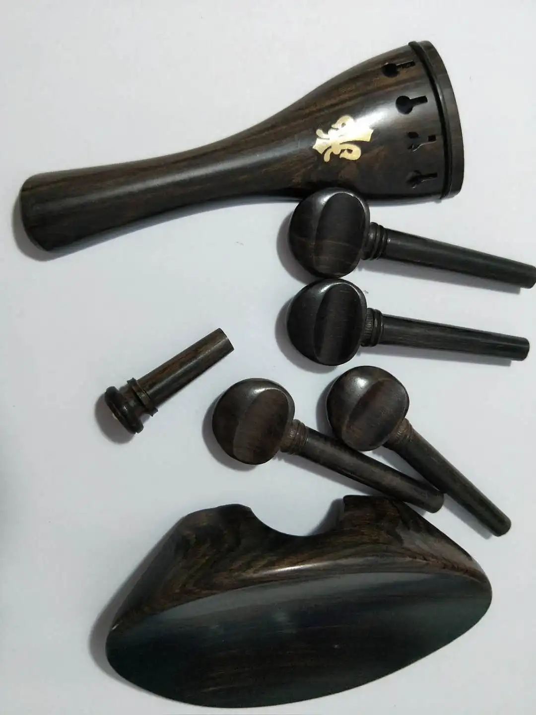 1 Set Quality Ebony Violin Parts 4/4 Natural Color NEW Fiddle Fittings