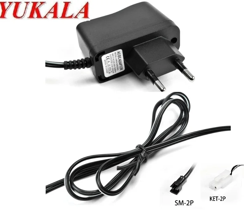 DC 6V 250mA AC/DC Adaptor wall charger for 6V Ni-CD/6v MH rechargable battery SM plug/Tamiya plug