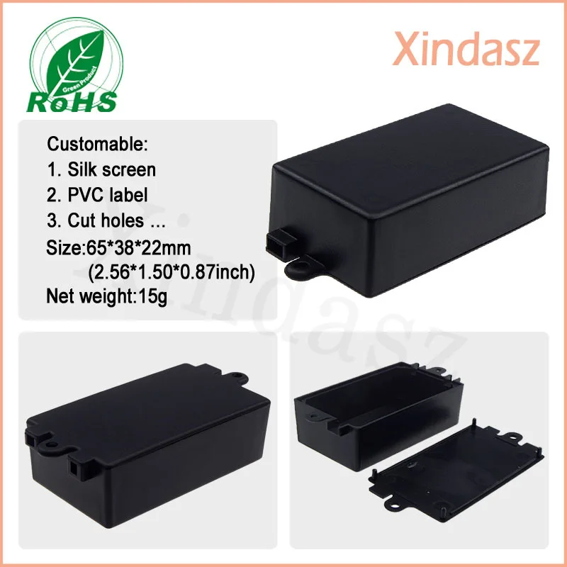 

50pcs Wholesale-Free Shipping 65*38*22mm plastic box enclosure electronic