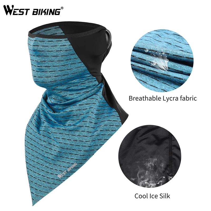 WEST BIKING Half Face Mask Cycling Running Sport Facemask Breathable Bandana Headband Summer Anti-UV Scarf Half Face Cover Mask