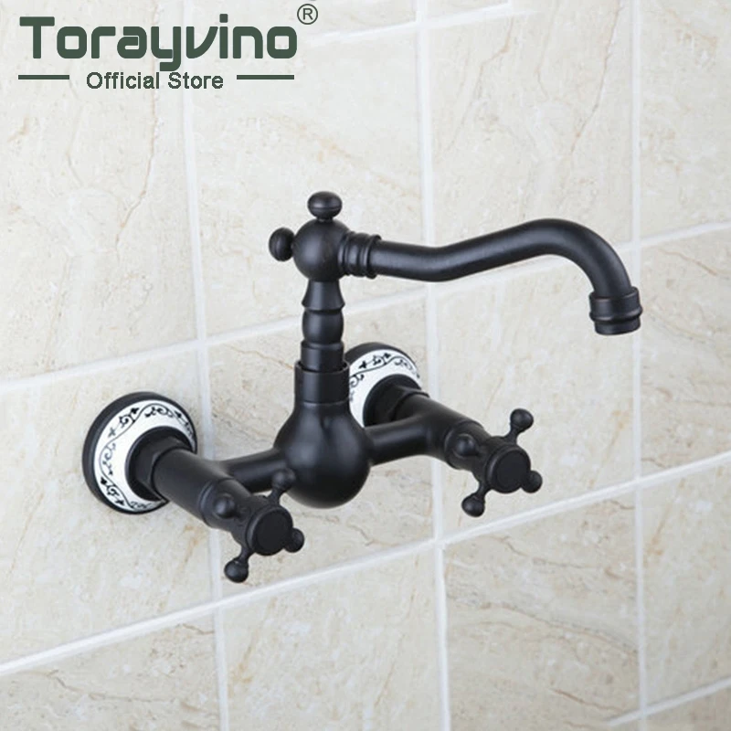 

Bathtub Torneira Short Wall Mounted Oil Rubbed Black Bronze Swivel 360 Spout 97112 Bathroom Basin Sink Faucet,Mixer Tap