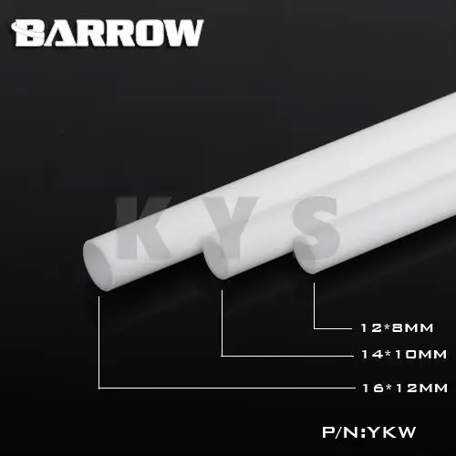 Barrow Water Cooling PMMA White Hard Tube ID 12mm OD 16MM 500mm YKW16-12