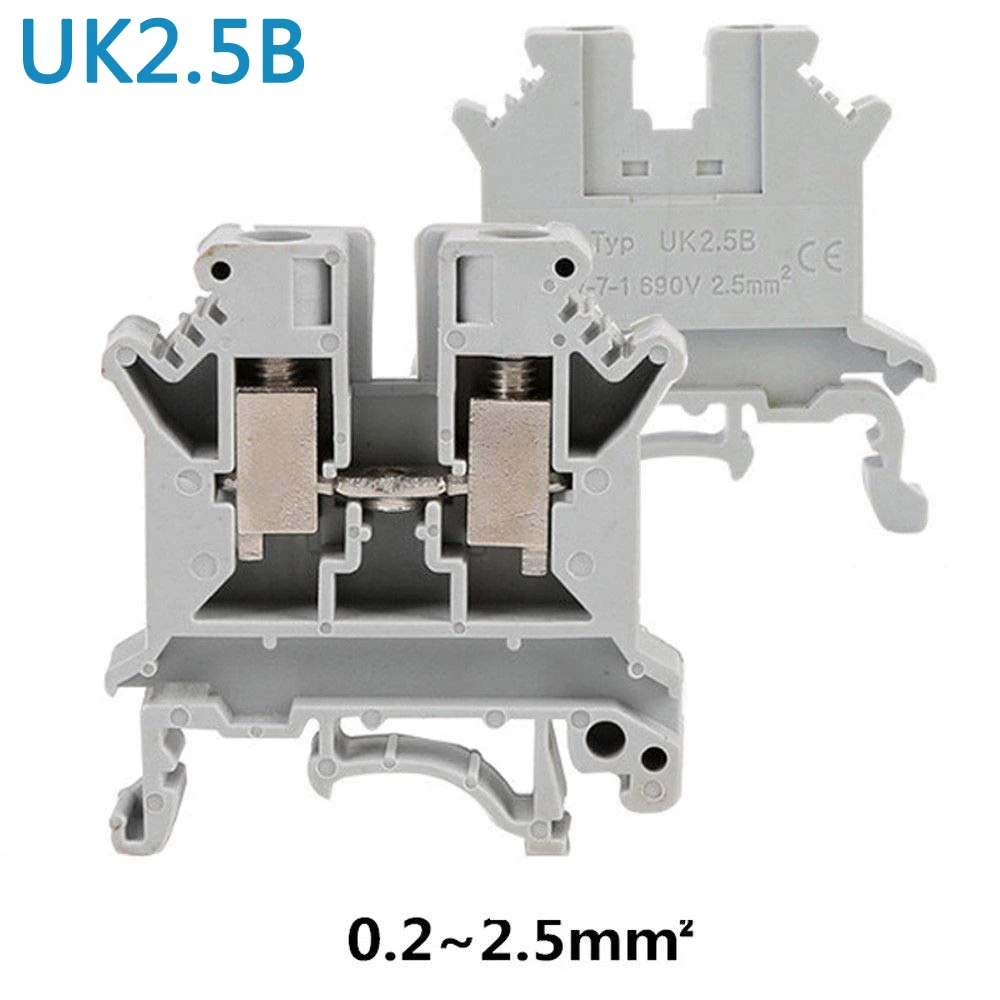 IP65 Waterproof Cable Junction Box  80*130*70mm 3 ways with UK2.5B Din Rail Terminal Blocks