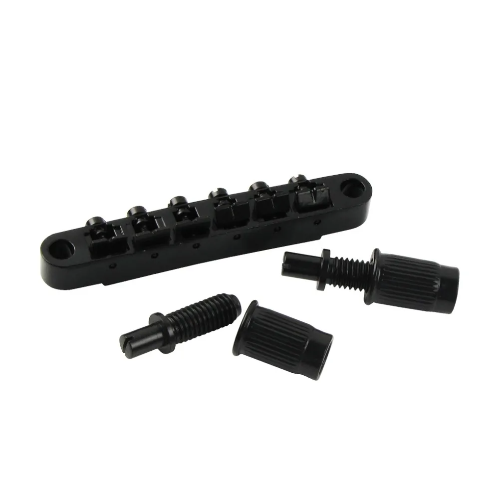 FLEOR Vintage LP Electric Guitar Bridge Stop Tailpiece Set for LP SG Guitar, Black/Chrome Option