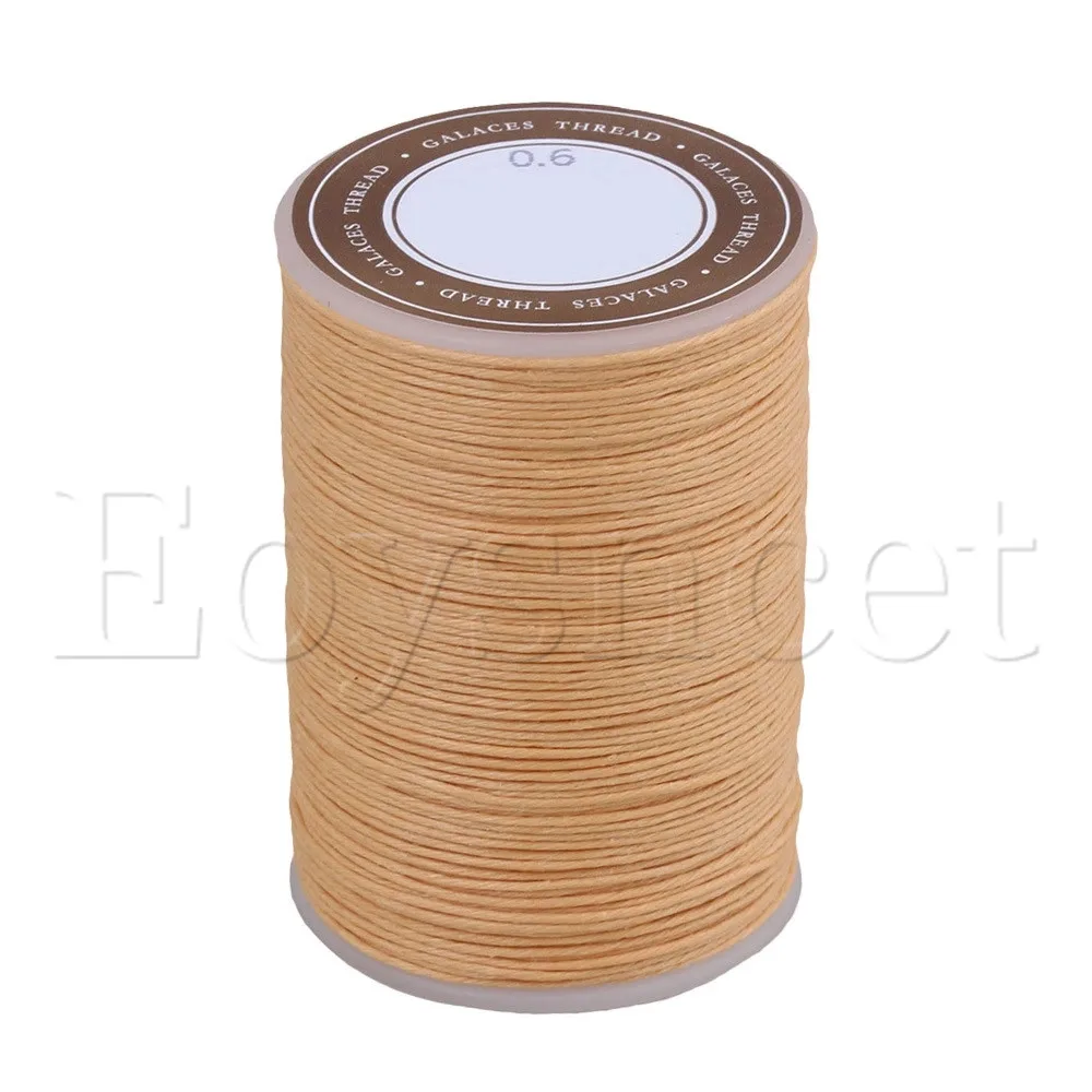 0.6mm Dia 95m Beige Ramie Waxed Cord Wax Thread Linen for Crafts Sewing