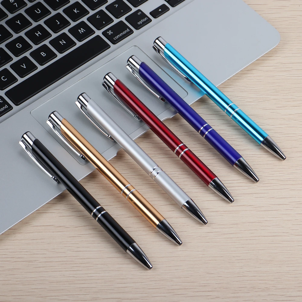 2PCS Ballpoint Pen Style Press Metal Material Ball Pens For School Office G2 Refill Black Blue Ink Writing 0.7mm Luxury Gift Pen