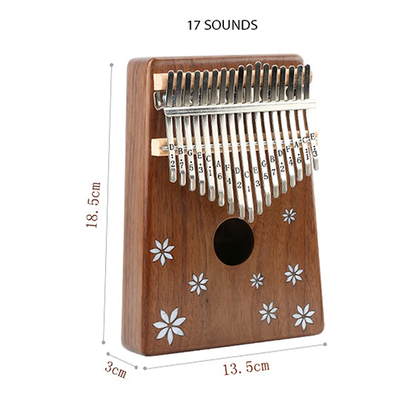 BATESMUSIC Kalimba 17 Phím Ngón Tay Cái Đàn Piano 17 Phím Dễ Chơi Ngón Tay Piano Mbira Chắc Chắn Gỗ Mahogany