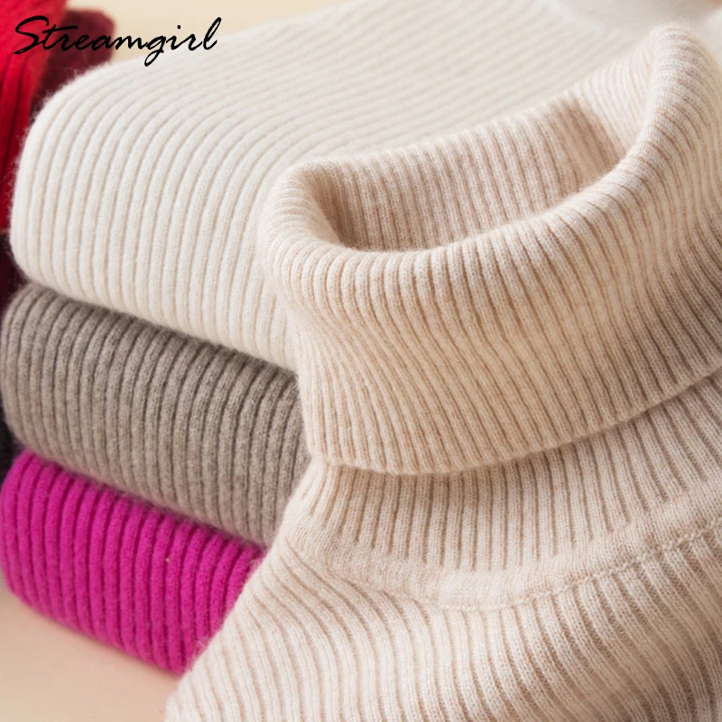 Turtleneck Women Cashmere Sweater Women Winter Sweaters Ladies Warm Winter Woman Sweater Knitting Pullovers Female Sweater 2019