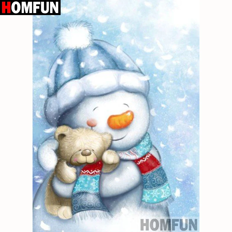 

HOMFUN Full Square/Round Drill 5D DIY Diamond Painting "Cartoon snowman" Embroidery Cross Stitch 5D Home Decor Gift A18181