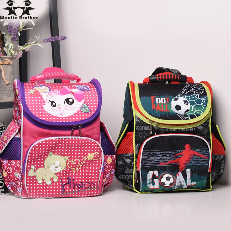 wenjie brother 2022 new  1-3 grade Kids Schoolbag Backpack Orthopedic Children School Bags For Boys and girls Mochila Infantil