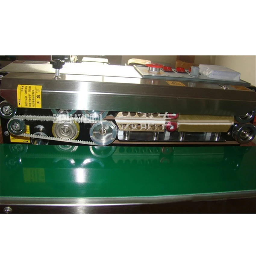 Máquina de sellado continuo de acero inoxidable FR800, bolsa de aluminio y plástico, máquina de sellado térmico automático 110V/220V 80W