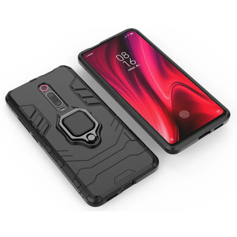 For Xiaomi Redmi K20 Pro Case Luxury Armor Soft Shockproof Magnetic Metal Ring Case for Xiaomi Mi9T Mi 9T Pro Car Holder Cover