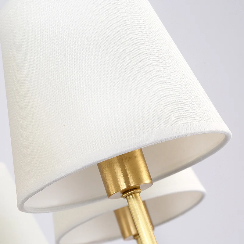 American Style 2 Arms Copper Wall Lamp E14 6W Led Light Traditional Bedroom Corridor Livingroom Teahouse Art Decorate Light