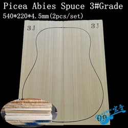 3High Grade Alps Spruce Full Veneer Guitar Top 41 Inch DIY Wood Guitar Panel Handmade Guitars Making Material 4.5*215*550mm